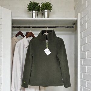 Dudley Stephens Kaki Pullover Spruce Green Sherpa Fleece Small